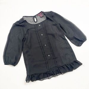 Lipgloss black 3/4 sleeve girls top